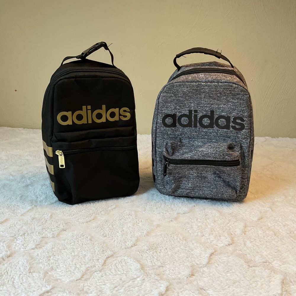 Adidas Lunch Bag Black & Gray Insulated Lunch Box‎ Set